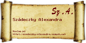 Szádeczky Alexandra névjegykártya