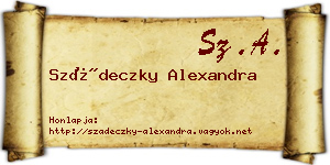 Szádeczky Alexandra névjegykártya